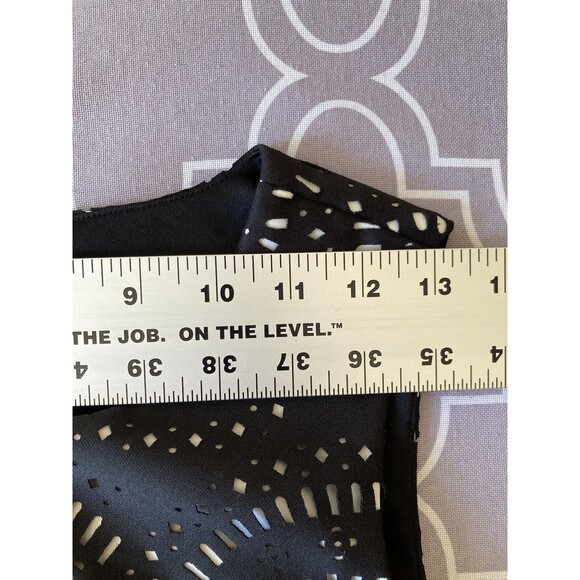 White House Black Market Dress Black Laser Cut WHBM - Picture 4 of 8